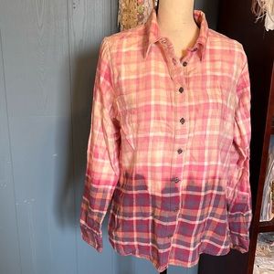 Upcycled Hand Bleached Flannel Shirt